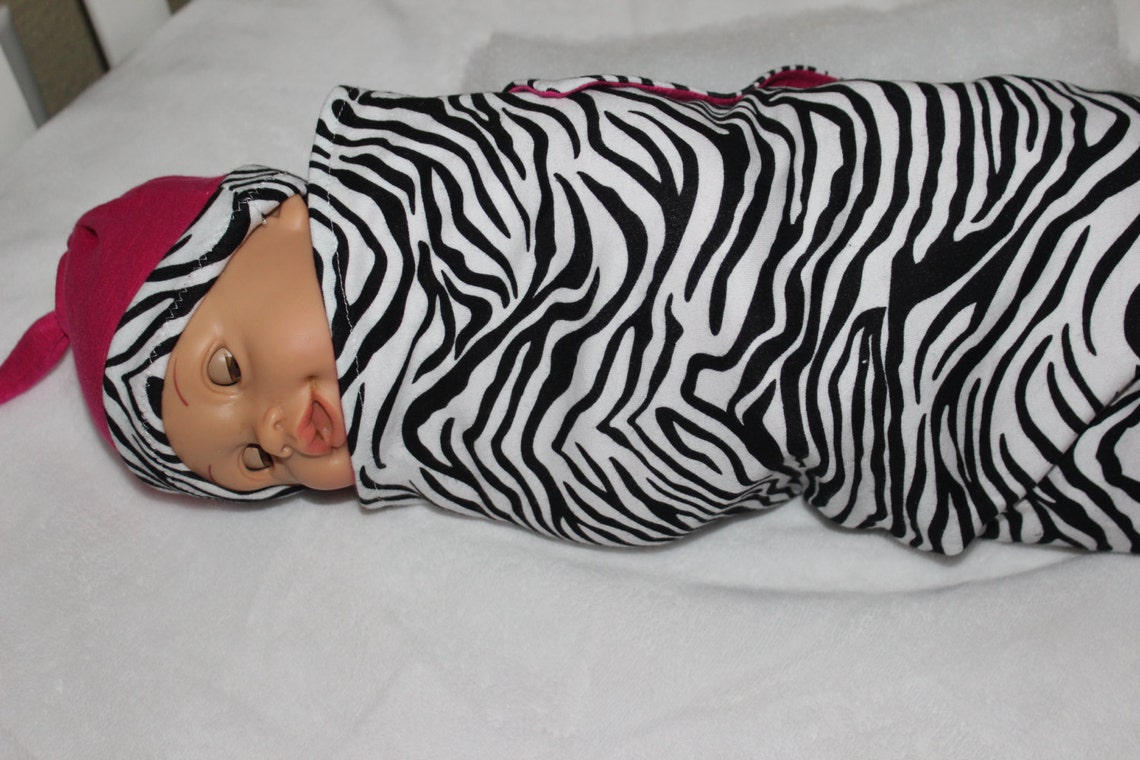 Snuggle Wrap Blanket With Coordinating Hats in Zebra Print Etsy