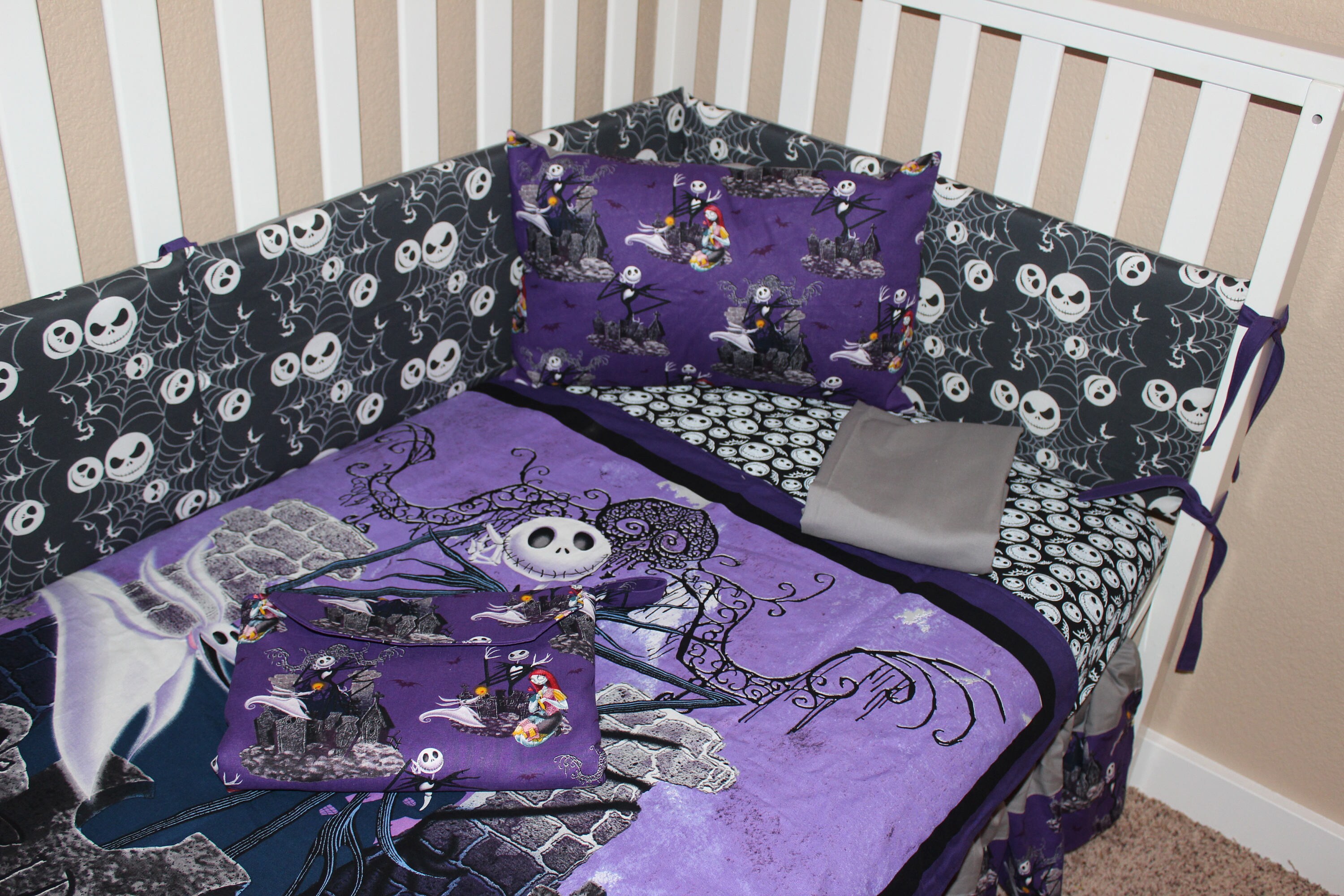 Jack Skellington Crib Baby Bedding Set Nightmare Etsy