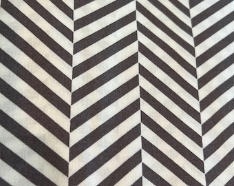 Herringbone Pattern Featuring Dark Gray and White. Cotton Fabric Sold by the Yard