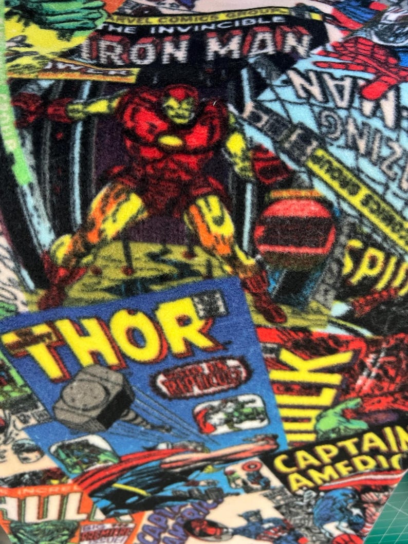 Rare Collage of Vintage Marvel Comic Book Panels and Characters. Iron ...