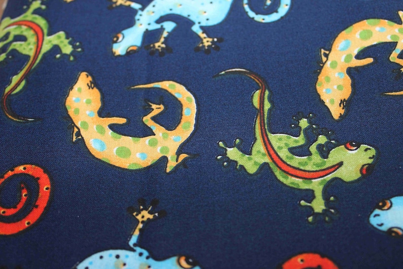 Multicolored Gecko Cotton Fabric