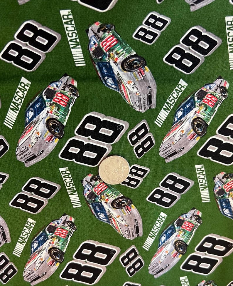 NASCAR Features the Number 88 and Images of NASCAR Race Cars on a Green ...
