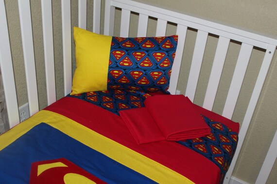 Superman Crib Baby Bedding Set Dc Comics Justice League Etsy