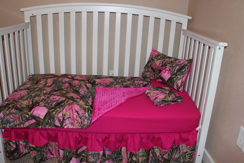 True Timber Crib Baby Bedding Set Hot Pink Camo Etsy