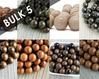 BULK 20mm Premium Natural Round Wood Beads - 50 pieces - Choose your color