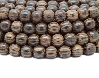 Natural Wood Beads Natural Beads NAT-154 8mm Palmwood Beads 8mm Wood Beads