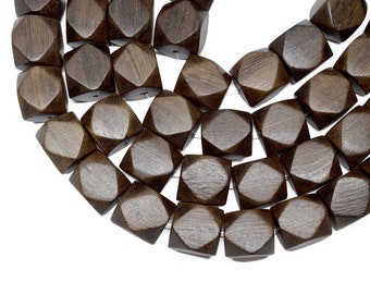 15mm Robles Geometric Hexagon Premium Wood Beads - Waxed - 15 inch strand *LIMITED QUANTITY*