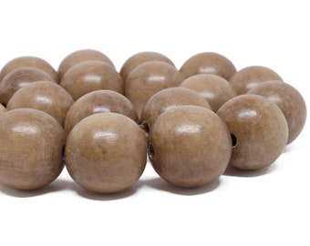 20mm Magkuno Ironwood Round Premium Wood Beads - Waxed - 10 pcs.