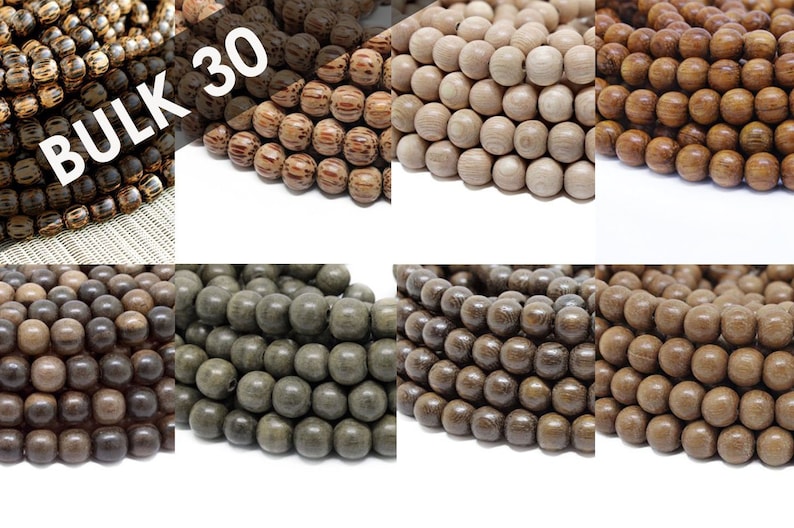 Choose your color BULK 8mm Premium Natural Round Wood Beads 30 strands