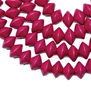 15mm Cayenne Red Saucer Bicone Wood Beads - Dyed and Waxed - 15 inch strand