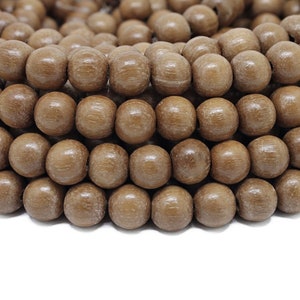 BULK Wholesale 8mm Premium Natural Round Wood Beads 5 strands Choose Color and Finish Ebony Rosewood Bayong Graywood Robles Palmwood image 3
