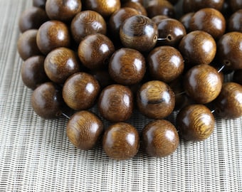 20mm Robles Round Premium Wood Beads - Waxed - 10 pieces