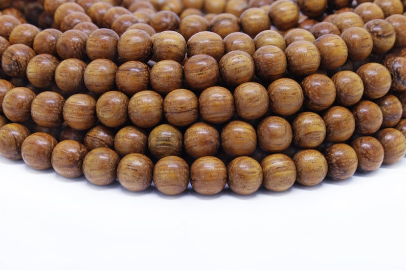 BULK Wholesale 8mm Premium Natural Round Wood Beads 5 strands Choose Color and Finish Ebony Rosewood Bayong Graywood Robles Palmwood Bayong Redwood