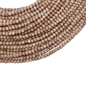 4-5mm Rosewood Natural Round Premium Wood Beads - Wax Polished Smooth - 15 inch strand - For DIY Jewelry Making Necklace Bracelet