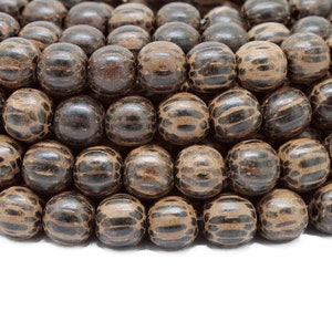 BULK Wholesale 8mm Premium Natural Round Wood Beads 5 strands Choose Color and Finish Ebony Rosewood Bayong Graywood Robles Palmwood Patikan