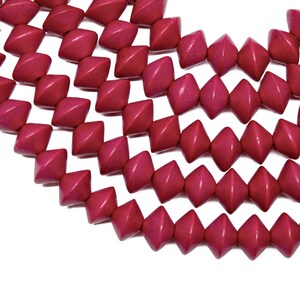 12mm Cayenne Red Saucer Bicone Wood Beads - Dyed and Waxed - 15 inch strand