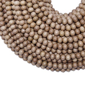 6mm Rosewood Natural Round Premium Wood Beads - Wax Polished - 15 inch strand - For DIY Jewelry Making Necklace Bracelet image 1