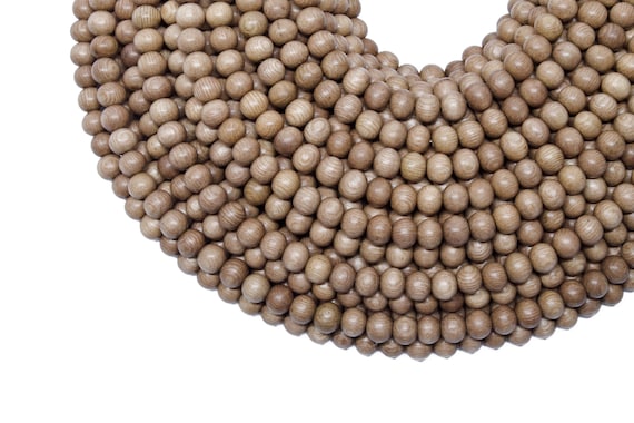 6mm Rosewood Natural Round Premium Wood Beads - Wax Polished - 15 inch strand - For DIY Jewelry Making Necklace Bracelet