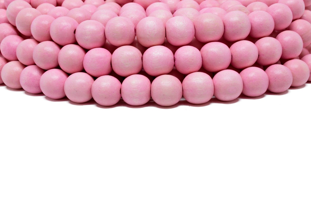 12mm Blush Pink Baby Pink Pastel Pink Round Wood Beads Dyed Etsy