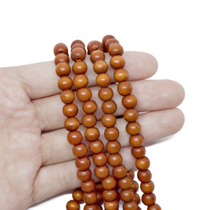 6mm Sibucao Redwood Round Premium Wood Beads Waxed 15 Inch - Etsy