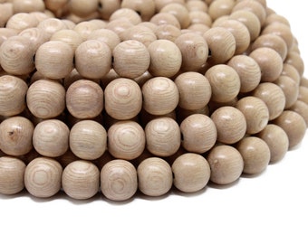 10mm Rosewood Natural Round Premium Wood Beads - Wax Polished - 15 inch strand - For DIY Jewelry Making Necklace Bracelet