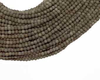 5mm Unfinished Graywood Round Premium Wood Beads - Unwaxed - 15 inch strand