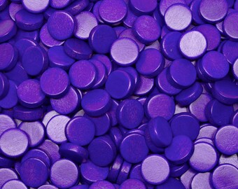 15mm Royal Purple Flat Round Coin Wooden Discs - No Hole- Dyed and Waxed - 25 pieces