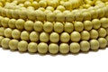 8mm Canary Yellow Bright Yellow Round Wood Beads - Dyed and Waxed - 15 inch strand product logo