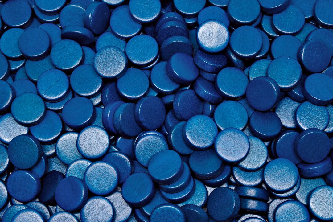 15mm Cobalt Blue Flat Round Coin Wooden Discs - No Hole- Dyed and Waxed ...