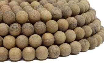 10mm Unfinished Robles Round Premium Wood Beads - Unwaxed - 15 inch strand