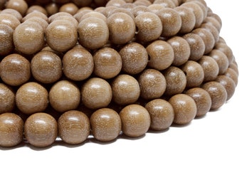 10mm Magkuno Ironwood Round Premium Wood Beads - Waxed - 15 inch strand