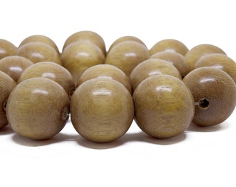 20mm Madre de Cacao Kakawate Round Premium Wood Beads - Waxed - 10 pieces