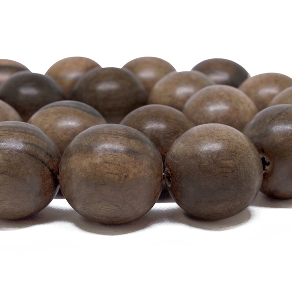 20mm Tiger Kamagong Ebony Round Premium Wood Beads - Waxed - 10 pc's.