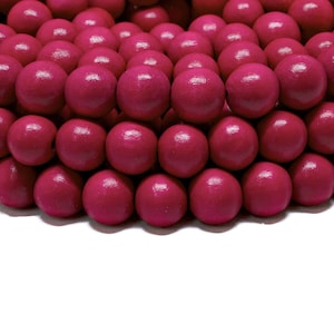 12mm Cayenne Red Round Wood Beads - Dyed and Waxed - 15 inch strand