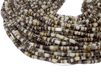 2-3mm Black Lip Shell Heishi Beads - Natural Color Seashell - 23 inch strand