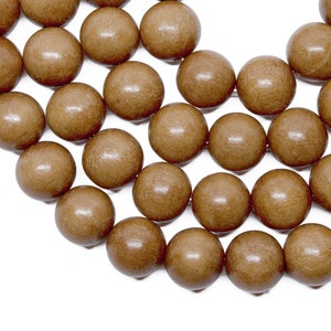 15mm Magkuno Ironwood Round Premium Wood Beads - Waxed - 15 inch strand