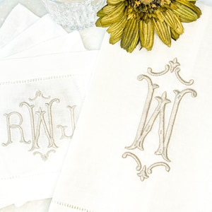 Embroidered cocktail napkins and towel, towel and napkins for bar cart, embroidered drink coaster, personalized wedding gift, hostess gift