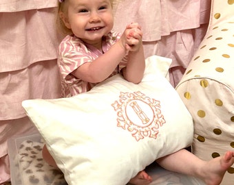 Personalized, appliqué toddler pillow