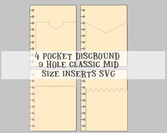 SVG Cut File Disc bound HP Dori Pocket Insert Folders For Disc System or Planner Journal