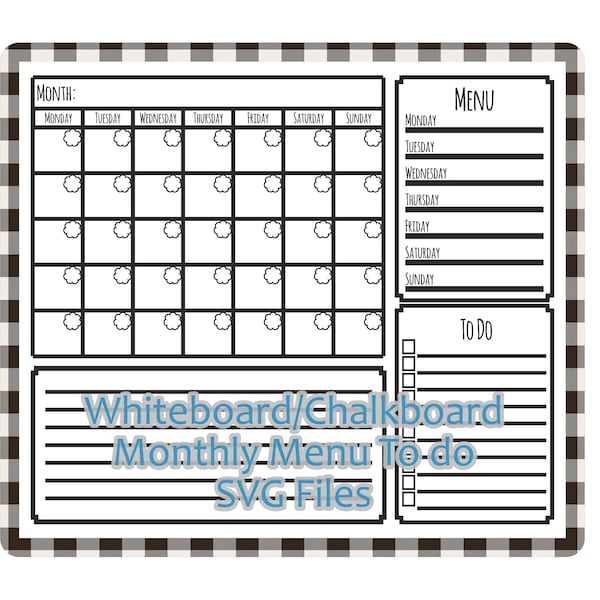 Whiteboard Calendar and Menu Etsy