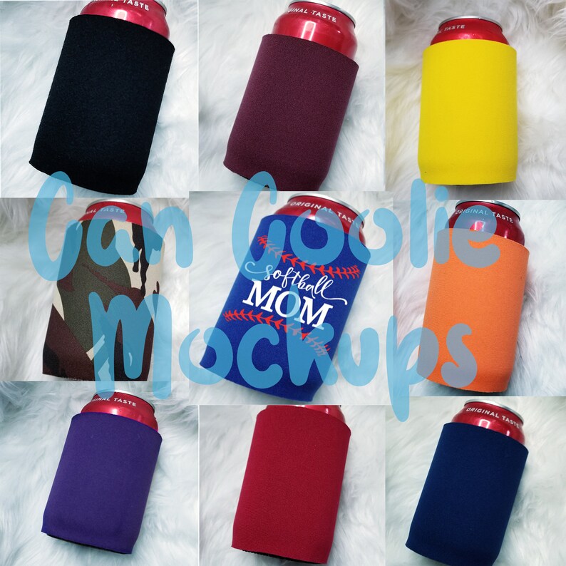 Foam Can Coolie Holders Mockup Non Collapsible Soda Coolers Etsy