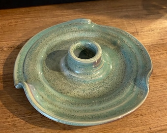 Vintage stoneware potter candlestick holder MCM