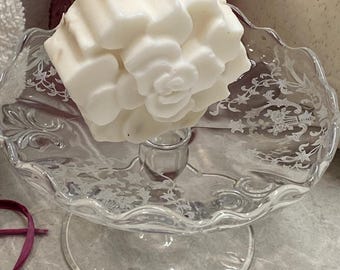 Fostoria Glass Navarre Patteren  cheese stand small cupcake pedestal server or adorable soap dish