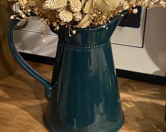 Vintage Martha Stewart Hunter Green Beaded Pitcher