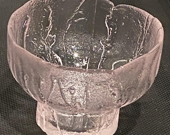 Vintage Humppila "Heiniä Kainalossa" Ice Glass Bowl | Kaija Aarikka | Finland 1970s