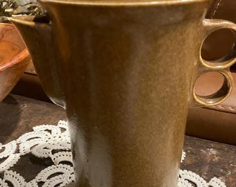Vintage Bennington Potters stoneware 7 1/2”Brown Trigger Handle Coffee pot