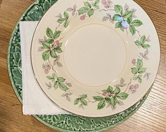 Vintage Homer Laughlin Greenbriar Eggshell Georgian Rimmed Bowl. 1940s Mid-Century China, Berry and Floral Cottagecore Dinning
