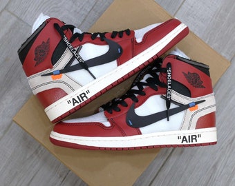 The Ten : Off White Air Jordan 1 Chicago, chaussures femme et homme, cadeaux baskets, chaussures unisexe