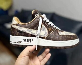 Air Force 1 Low “Monogram Brown Off White”, Damen und Herren Schuhe, Sneaker Geschenke, Unisex Schuhe