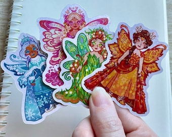 Fairy Sticker Set | Fantasy Sticker Glitter Holo Princess Sticker Fairy Stickers Faerie StickersCute Water Bottle Sticker Sticker for Kids